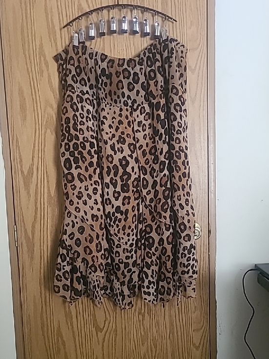 Fashion Bug Dresses & Skirts - Fashion Bug Leopard Print Ruffle A-Line Skirt - Tan & Black